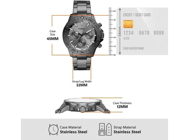 BANNON RELOJ MULTIFUNCIÓN MODERNO AHUMADO FOSSIL - 4
