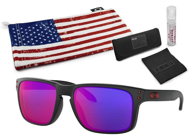 GAFAS DE SOL OAKLEY HOLBROOK NEGRAS, LENTE IRIDIO ROJO, INCLUYE KIT DE LIMPIEZA Y MICROBOLSA - 2