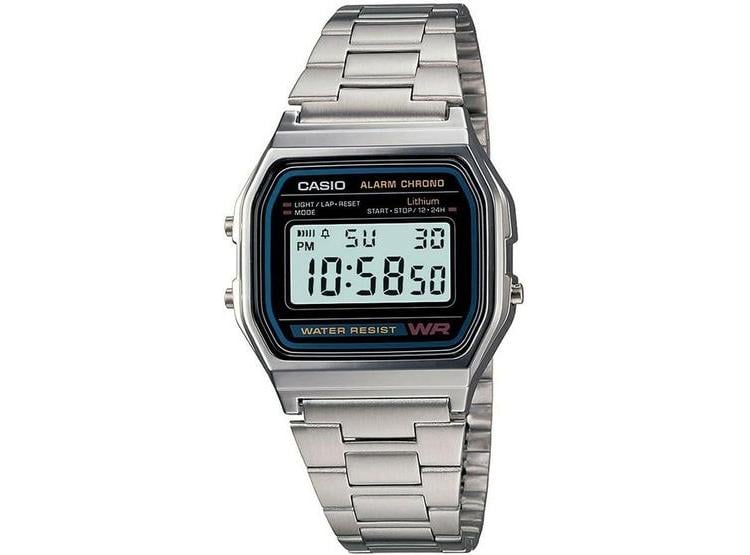 CASIO A158WA-1 RELOJ DIGITAL PARA HOMBRE CON ALARMA, CRONÓMETRO, RESISTENCIA AL AGUA Y LED - 1