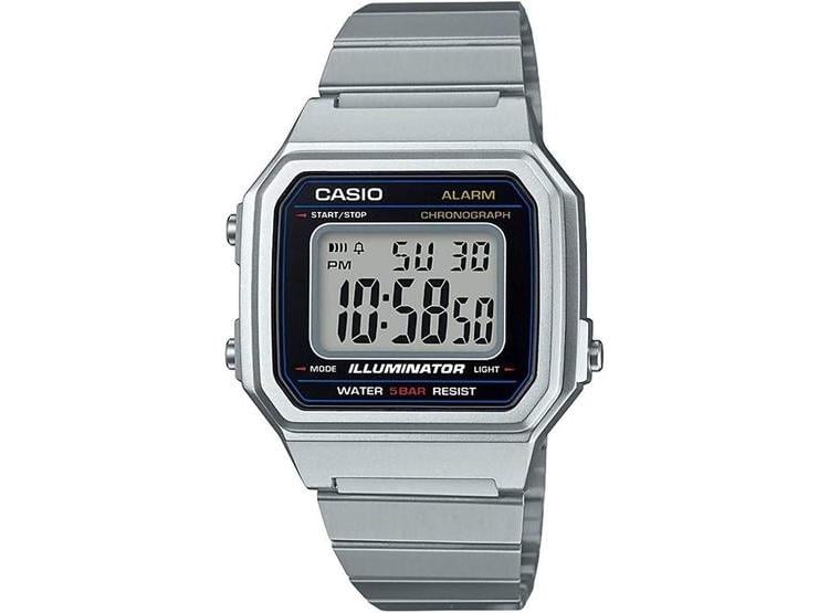 CASIO RELOJ CLÁSICO DE CUARZO PARA HOMBRE CON PANTALLA DIGITAL, DISEÑO EN PLATA Y NEGRO - 1