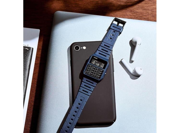 CASIO CA-53WF-2B RELOJ DIGITAL PARA HOMBRE CON CALCULADORA, RETRO Y MODERNO, CORREA AZUL RESISTENTE - 4