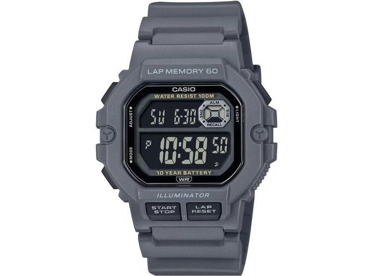 RELOJ CASIO WS-1400H NEGRO, RESISTENTE AL AGUA, MEMORIA 60 VUELTAS, CRONÓMETRO, LUZ LED Y BATERÍA DE LARGA DURACIÓN - 1