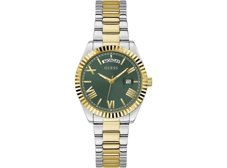 RELOJ GUESS PARA MUJER CON BORDE DE MONEDA, CORREA MULTICOLOR Y RESISTENCIA AL AGUA, DISEÑO SOFISTICADO - 1