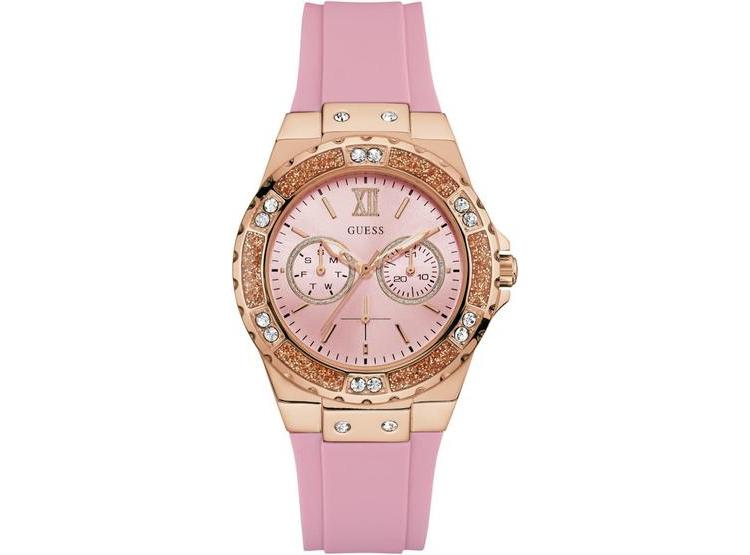 RELOJ GUESS SILICONA ROSA, CRONÓGRAFO PARA MUJER, RESISTENTE AL AGUA Y CON FUNCIÓN DÍA-FECHA - 1