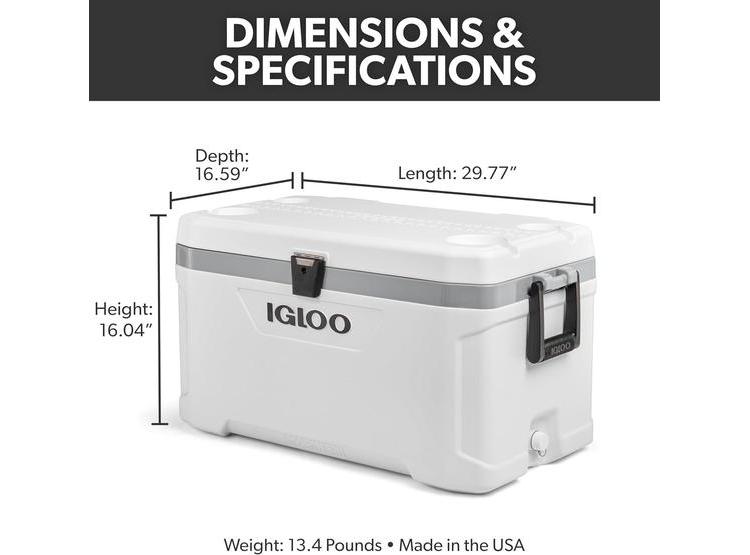 IGLOO COOLERS MARINE SERIES, HIELERA AISLADA PORTÁTIL IDEAL PARA PESCA, CAMPISMO Y NAVEGACIÓN - 5
