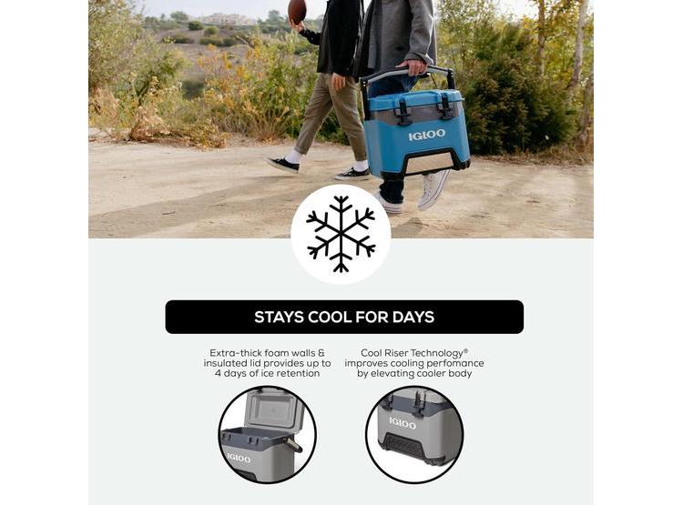 IGLOO ENFRIADOR BMX CON CARCASA DURA AISLADA Y MANGO REFORZADO, 25 LITROS, CELADON - 3