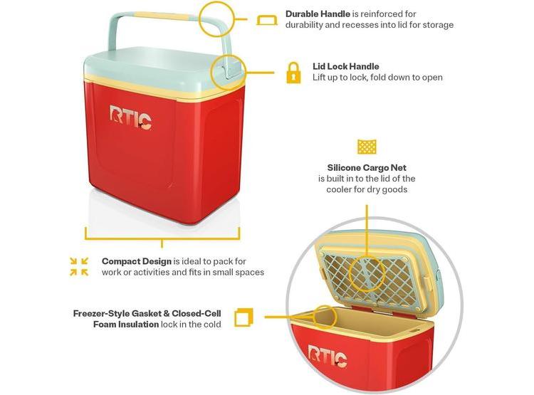 RTIC HIELERA PERSONAL COMPACTA Y PORTÁTIL PARA ALIMENTOS Y BEBIDAS, IDEAL PARA EXTERIORES COMO PICNIC Y CAMPING - 2