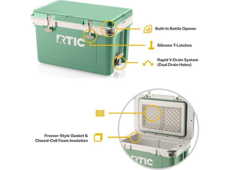 RTIC ENFRIADOR ULTRALIGERO 32 CUARTOS PORTÁTIL, IDEAL PARA AVENTURA AL AIRE LIBRE, 30% MÁS LIGERO QUE NORMAL - 2