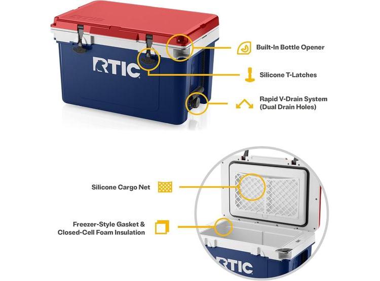RTIC ENFRIADOR ULTRALIGERO 32 CUARTOS, PORTÁTIL, IDEAL PARA PLAYA, CAMPING Y MÁS, 30% MÁS LIVIANO QUE OTROS - 2