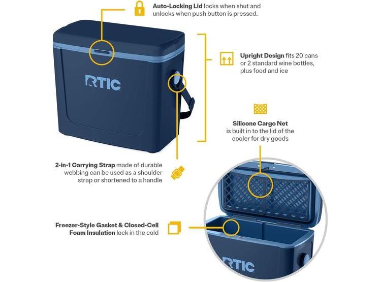 RTIC ENFRIADOR PORTÁTIL DE 16 QT, LIGERO Y DURABLE, PERFECTO PARA EXTERIORES Y VIAJES PROLONGADOS - 2