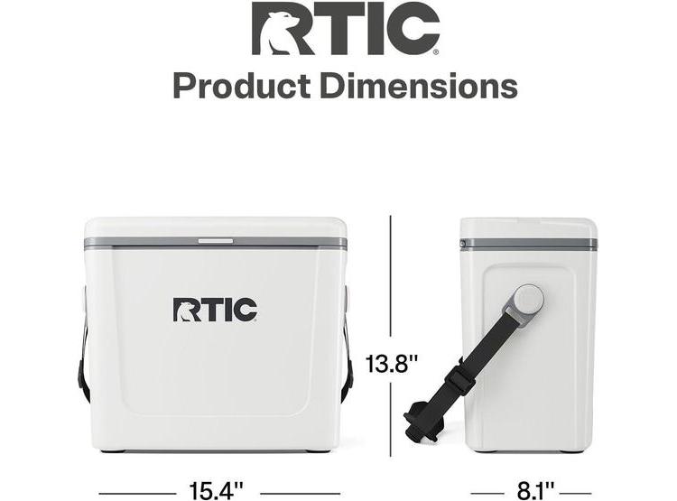 ENFRIADOR DE VIAJE RTIC, 16 QT, PORTÁTIL RÍGIDO CON CORREA Y ASA, IDEAL PARA EXTERIORES, PLAYA, PICNIC Y CAMPAMENTO - 4