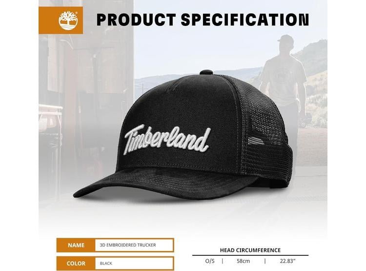GORRA DE CAMIONERO TIMBERLAND PARA HOMBRE, AJUSTABLE, PARTE TRASERA DE MALLA Y RESISTENTE SARGA DE ALGODÓN - 4