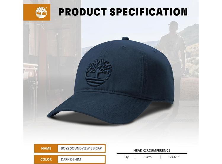 GORRA TIMBERLAND PARA NIÑOS, LONA DE ALGODÓN, AJUSTABLE, LIGERA, CON LOGOTIPO BORDADO Y VISERA CURVADA PARA EL SOL - 4