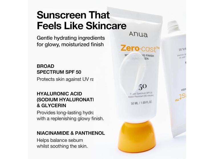ANUA PROTECTOR SOLAR HIDRATANTE SPF 50 SIN YESO, BRILLANTE, CON ÁCIDO HIALURÓNICO, NIACINAMIDA, PARA TODO TIPO DE PIEL - 2