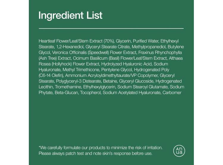 HIDRATANTE FACIAL ANUA HEARTLEAF CON ÁCIDO HIALURÓNICO PARA PIEL SENSIBLE 200ML - 5