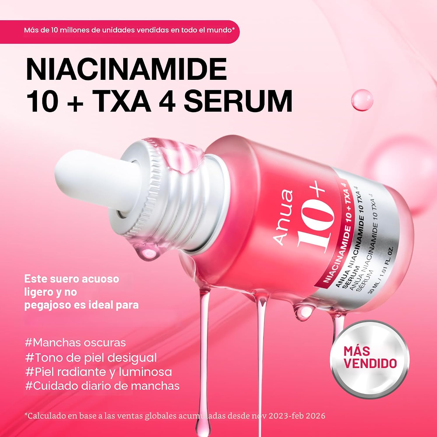 SUERO FACIAL ANUA NIACINAMIDA 10% + ÁCIDO TRANEXÁMICO 4%, HIDRATA, CALMA, CORRECCIÓN MANCHAS OSCURAS - 2
