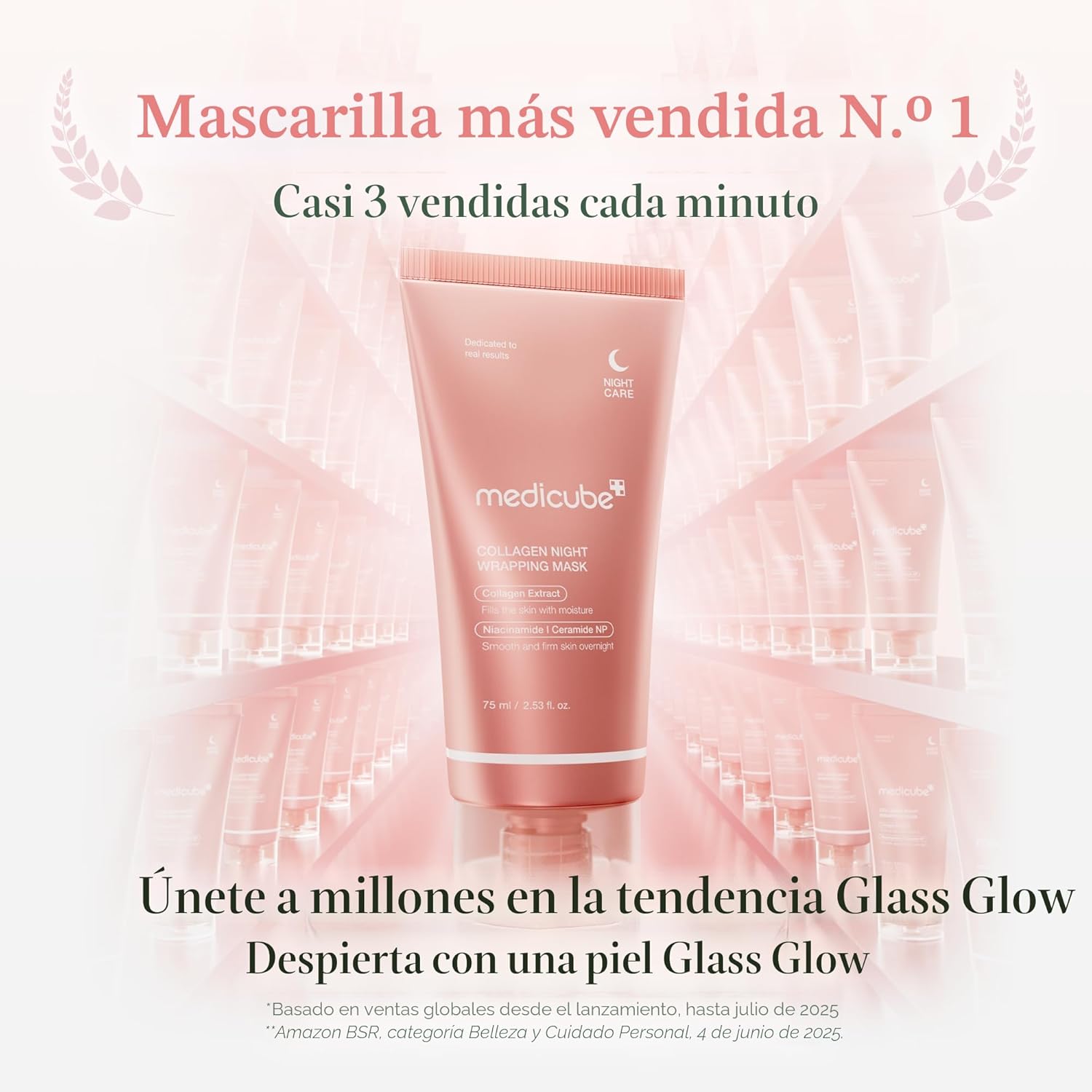 MÁSCARA DE COLÁGENO MEDICUBE PARA ELASTICIDAD, HIDRATACIÓN Y REDUCCIÓN DE FLACIDEZ CON COLÁGENO HIDROLIZADO 75ML - 2