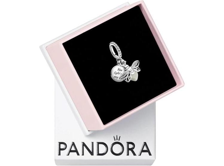 PULSERA COLGANTE PANDORA DE LUCIÉRNAGA QUE BRILLA EN LA OSCURIDAD, COMPATIBLE MOMENTS, PLATA DE LEY Y CRISTAL - 1