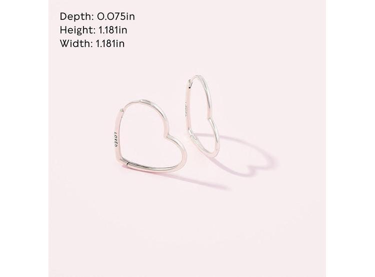 ARETES PANDORA ASIMÉTRICOS CORAZÓN, PLATA DE LEY, PERFECTOS PARA REGALO EN ELEGANTE CAJA - 5