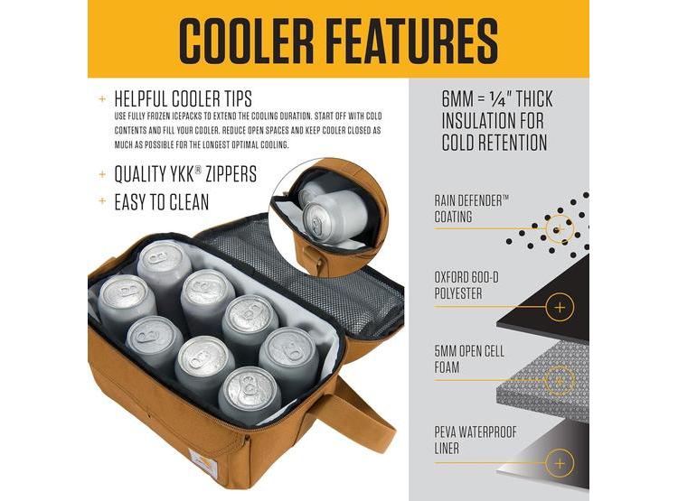 CARHARTT CAJA DE ALMUERZO DE DOS COMPARTIMENTOS, AISLADA Y DURADERA PARA HOMBRES Y MUJERES, IDEAL PARA VIAJES - 2