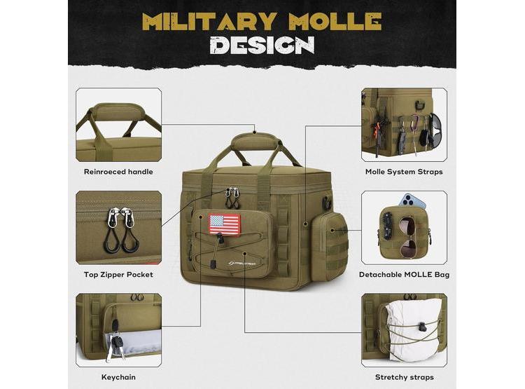 MAELSTROM LONCHERA TÁCTICA MODERNA, IDEAL PARA HOMBRES Y MUJERES, BOLSA DE ALMUERZO DURADERA CON BOLSAS MOLLE - 3