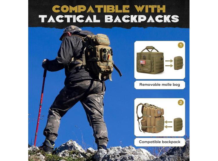 MAELSTROM LONCHERA TÁCTICA MODERNA, IDEAL PARA HOMBRES Y MUJERES, BOLSA DE ALMUERZO DURADERA CON BOLSAS MOLLE - 5