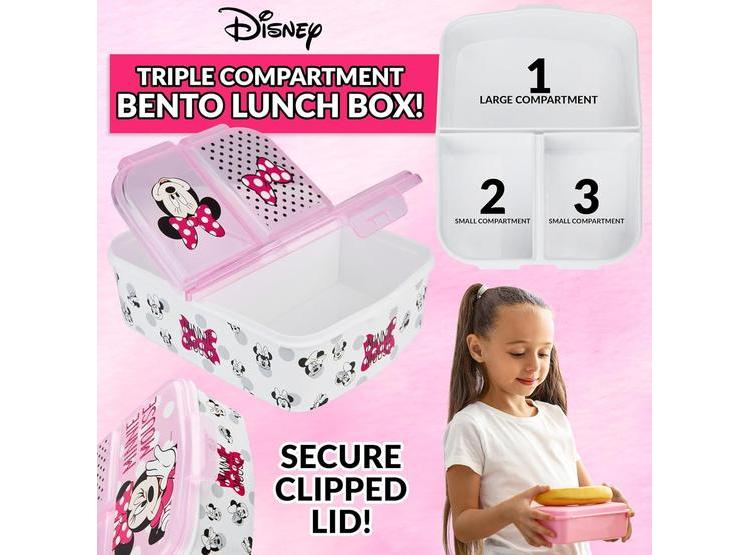LONCHERA DISNEY MINNIE MOUSE PARA NIÑOS CON COMPARTIMENTOS Y BOTELLA CON PAJITA - 2