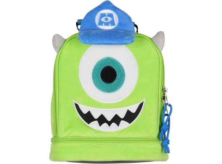 LONCHERA DE MIKE WAZOWSKI DE MONSTERS INC CON DISEÑO DE FELPA, OREJAS 3D Y SOMBRERO, BOLSA AISLADA PARA ALIMENTOS - 1