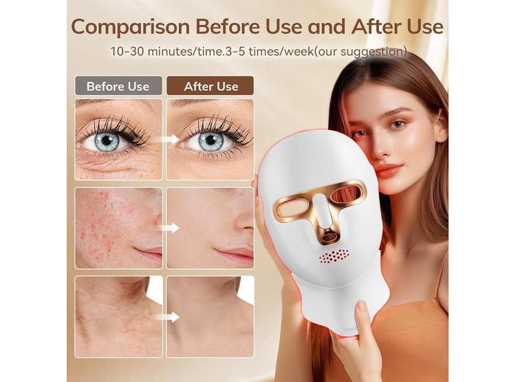 MÁSCARA FACIAL CON TERAPIA DE LUZ ROJA, LED INALÁMBRICA Y RECARGABLE. PERFECTA PARA MEJORAR LA PIEL EN CUALQUIER LUGAR - 2