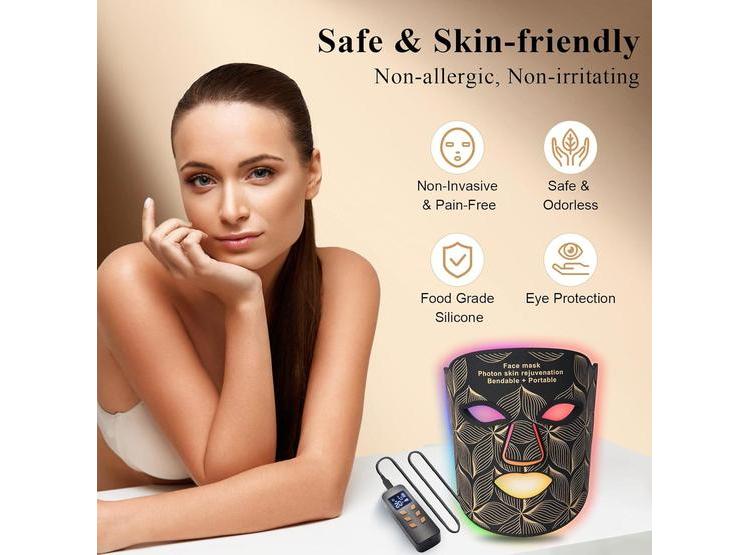 MASCARILLA LED PORTÁTIL DE TERAPIA DE LUZ ROJA, RECARGABLE CON 850NM INFRARROJO CERCANO PARA EL CUIDADO FACIAL DE LA PIEL - 7