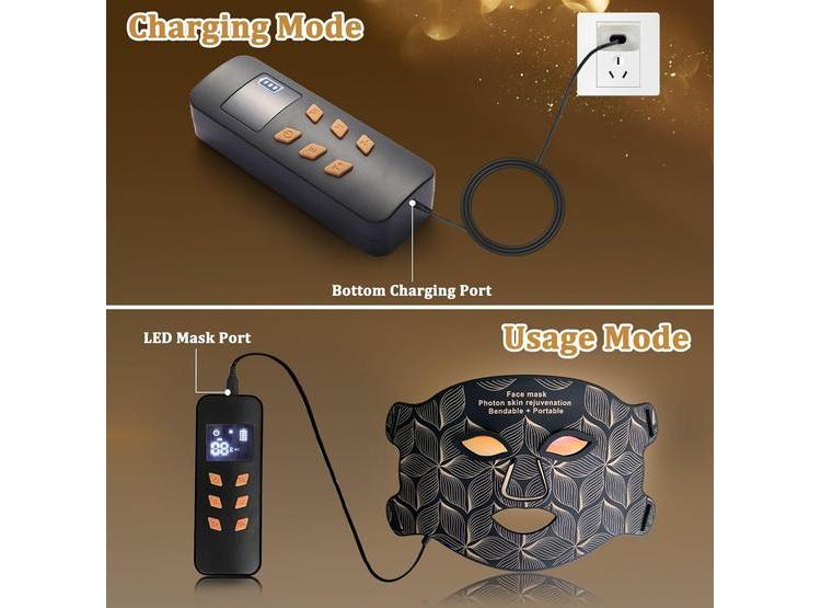 MASCARILLA LED PORTÁTIL DE TERAPIA DE LUZ ROJA, RECARGABLE CON 850NM INFRARROJO CERCANO PARA EL CUIDADO FACIAL DE LA PIEL - 8