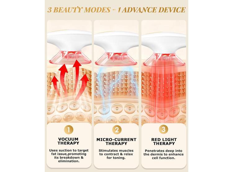 INTEO MÁQUINA 3 EN 1: DISPOSITIVO PARA CONTORNEAR CUERPO Y CARA CON TERAPIA DE LUZ ROJA - 2
