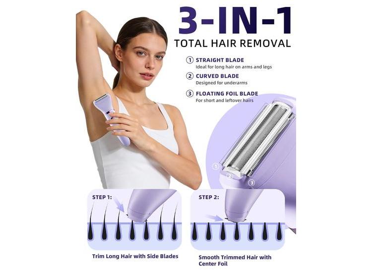 UFREE RECORTADORA BIKINI PARA MUJERES, ELÉCTRICA, RECARGABLE Y RESISTENTE AL AGUA, VELLO CORPORAL - 4
