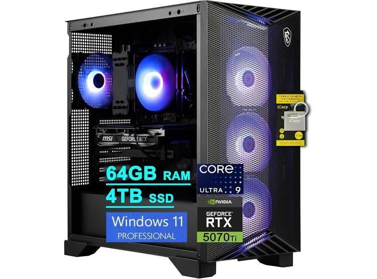 MSI AEGIS R2 AI 2ND GAMING DESKTOP CON INTEL 24-CORE ULTRA 9, 64GB RAM, 4TB SSD Y GEFORCE RTX 5070 TI - 1