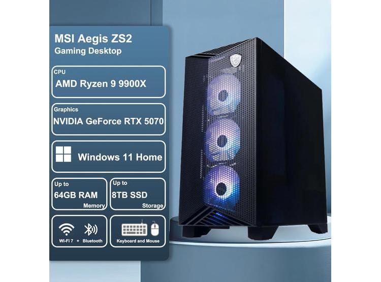 PC DE JUEGOS MSI AEGIS ZS2, RYZEN 9, 32GB RAM, 4TB SSD, RTX 5070 CON REFRIGERACIÓN LÍQUIDA Y WIN11 - 2