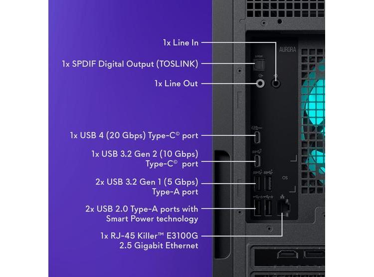 ALIENWARE AURORA GAMING DESKTOP: INTEL CORE ULTRA 7, GEFORCE RTX 5060TI, 16GB RAM, 1TB SSD, PSU PLATINO - 7