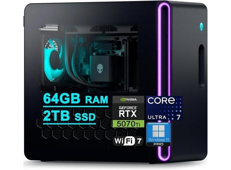 DELL ALIENWARE AURORA ACT1250 GAMING INTEL 20-CORE ULTRA 7 265F, 64GB RAM, 2TB SSD, RTX 5070 TI, WIN11PRO - 1