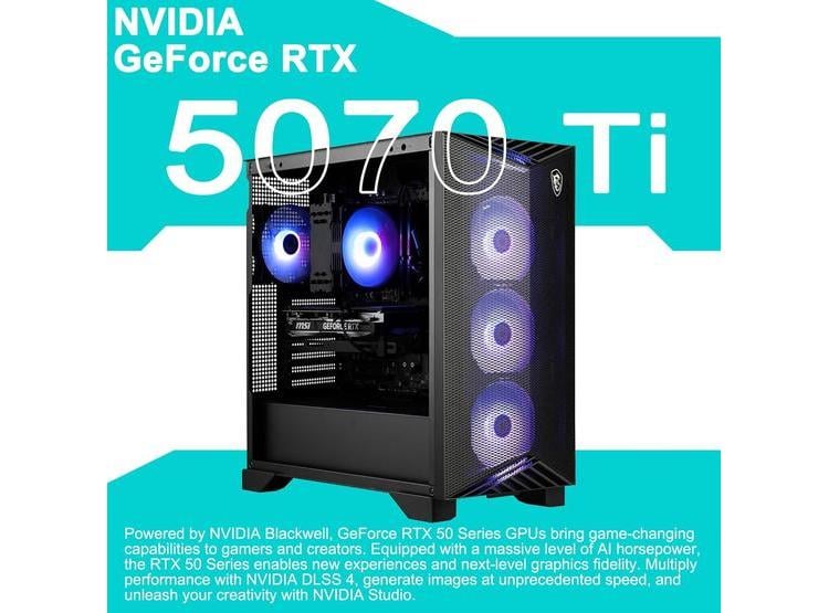 MSI AEGIS R2 AI: TORRE GAMER CON INTEL 24 NÚCLEOS, 32GB RAM, 2TB SSD, RTX 5070 TI, PSU 80+ GOLD - 4