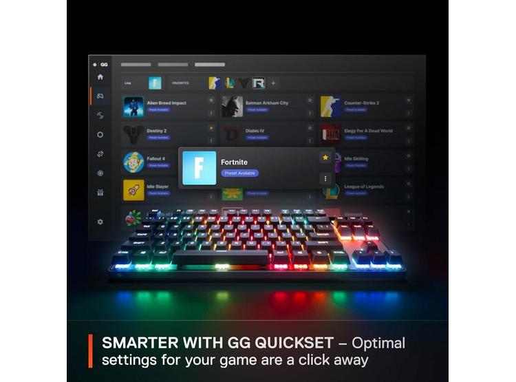 STEELSERIES APEX PRO TKL GEN 3 CON INTERRUPTORES OMNIPOINT 3.0, AJUSTABLE Y PRESETS PARA JUEGOS, MODO PROTECCIÓN - 3