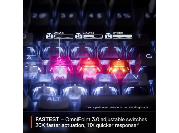 STEELSERIES APEX PRO TKL GEN 3 CON INTERRUPTORES OMNIPOINT 3.0, AJUSTABLE Y PRESETS PARA JUEGOS, MODO PROTECCIÓN - 4