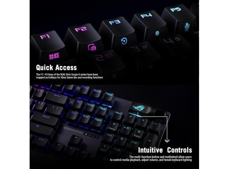 TECLADO GAMING ASUS ROG STRIX SCOPE II X, USB, INTERRUPTORES ROG NX SNOW V2 INTERCAMBIABLES Y TECLAS PBT - 6