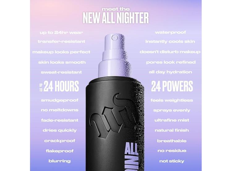 URBAN DECAY ALL NIGHTER - SPRAY FIJADOR DE MAQUILLAJE, NATURAL E IMPERMEABLE, HASTA 24 HORAS - 8