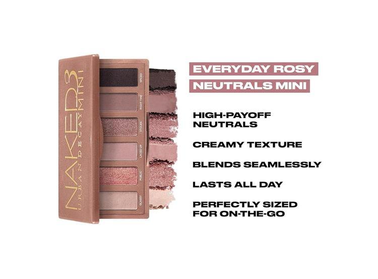 MINI PALETA DE SOMBRAS NAKED3 6 TONOS ROSADOS SUAVES - 4