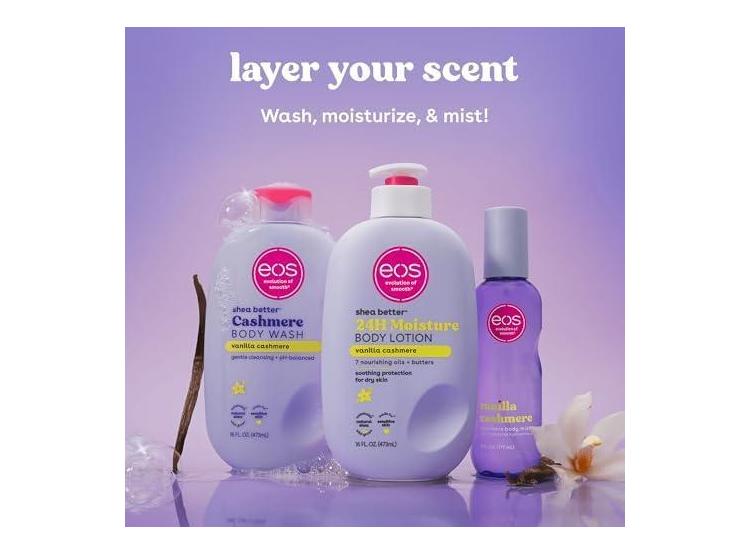 EOS ESSENTIALS BUNDLE - GEL DE BAÑO, NIEBLA CORPORAL Y LOCIÓN CON AROMA A VANILLA CASHMERE, IDEAL PARA EL CUIDADO PERSONAL - 4