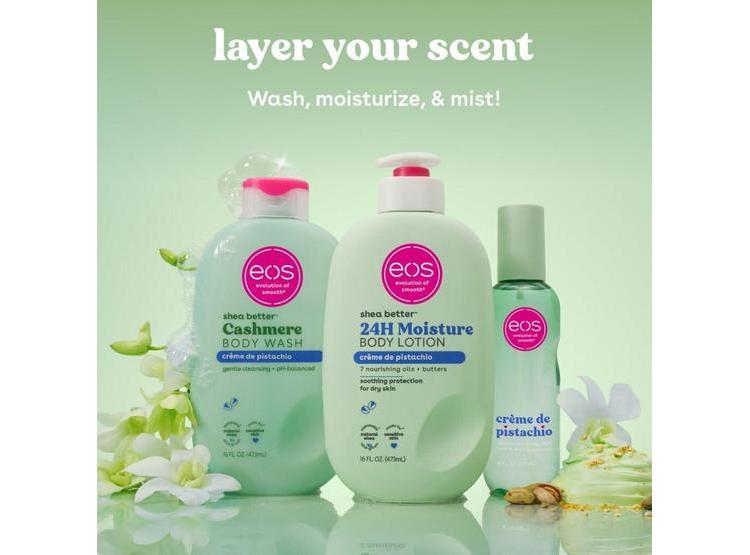 SET DE CUIDADO CORPORAL EOS CON GEL, LOCIÓN Y NIEBLA DE PISTACHIO, HIDRATANTE, CON AROMA DULCE Y SUAVE - 4