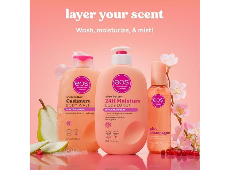 EOS CREMA CORPORAL CON MANTECA DE KARITÉ, HIDRATACIÓN 24H, RÁPIDA ABSORCIÓN, SIN GRASA, AROMA CHAMPÁN ROSADO - 5