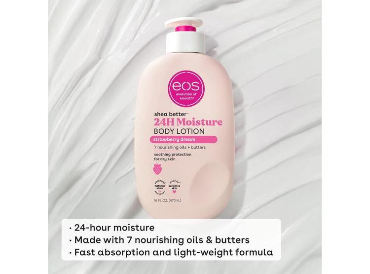 EOS LOCIÓN CORPORAL SHEA BETTER STRAWBERRY DREAM, HIDRATANTE VEGANA 24H, AROMA FRESA, LIGERA Y NO GRASA - 3