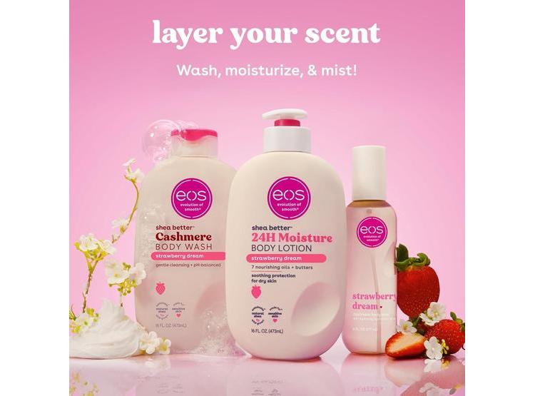 EOS LOCIÓN CORPORAL SHEA BETTER STRAWBERRY DREAM, HIDRATANTE VEGANA 24H, AROMA FRESA, LIGERA Y NO GRASA - 5