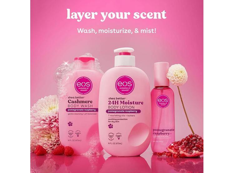 EOS SHEA BETTER LOCIÓN CORPORAL GRANADA FRAMBUESA, PIEL CUIDADO 24 HORAS, LIGERA, NO GRASOSA, CON KARITÉ NATURAL, VEGANO - 5