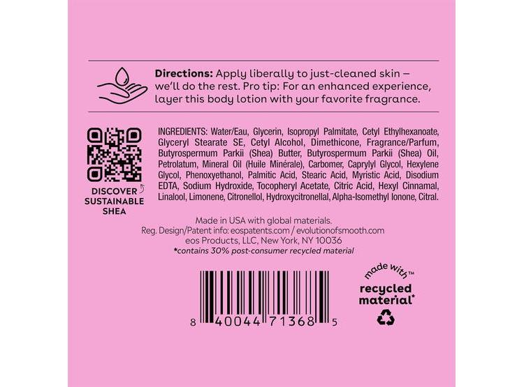 EOS SHEA BETTER LOCIÓN CORPORAL GRANADA FRAMBUESA, PIEL CUIDADO 24 HORAS, LIGERA, NO GRASOSA, CON KARITÉ NATURAL, VEGANO - 8